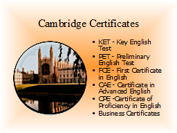 Cambridge Certificates